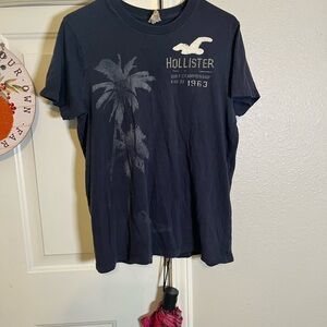 Vintage Y2K Hollister Navy and Cream Surf Championship Tee